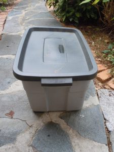 start with a plastic tub
